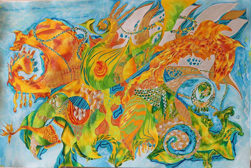 Peinture aquarelle, acrylique – Ghost Dog – 2025 – 120x80cm – Stéphanie Dubois artiste peintre – Laval Peinture aquarelle, acrylique - Ghost Dog - 2025 - 120x80cm - Stéphanie Dubois artiste peintre - Laval